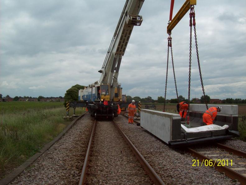 Kirow Crane - setting up to lift the deck units.