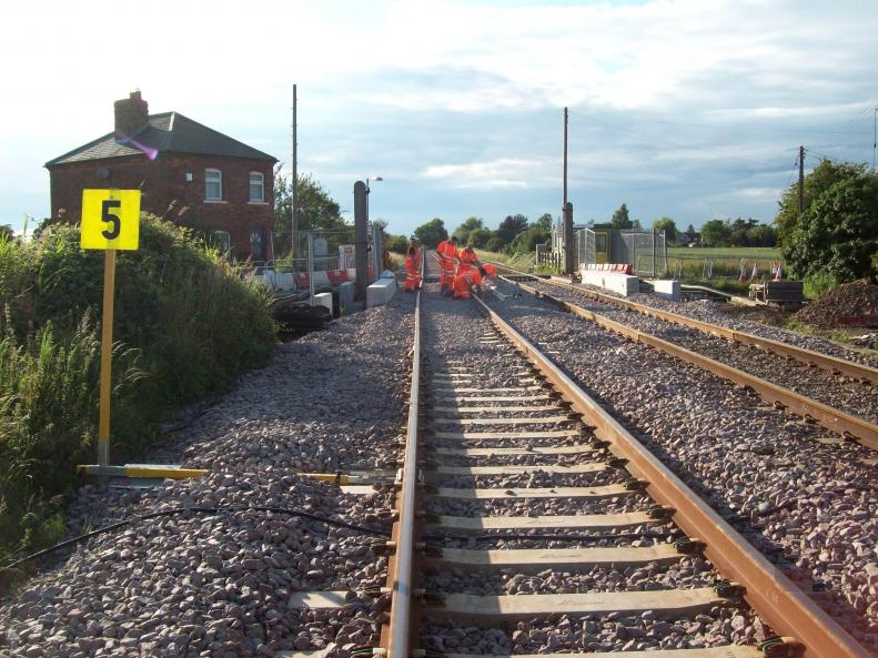 Track alignment being re-set by 1st for Rail.