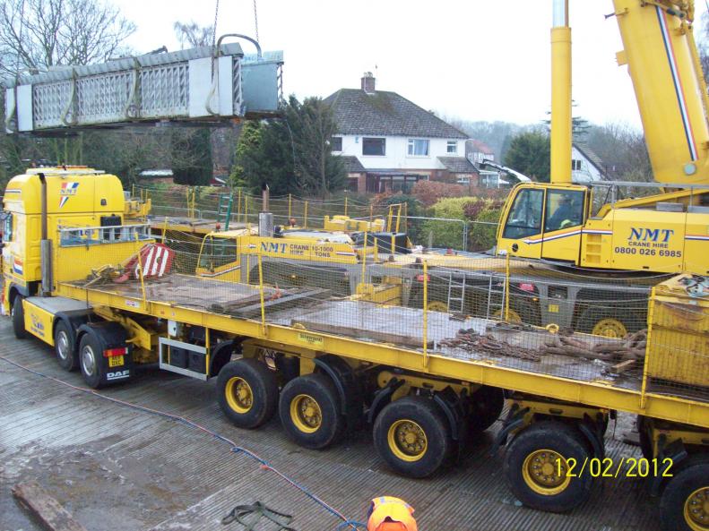 Existing Bridge being loaded away