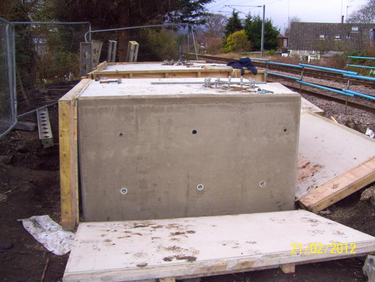 Concrete Bases on the South side set - D Millar set out Bolt clusters