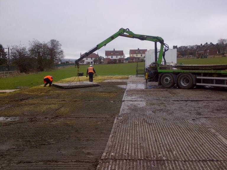 Eve Trackway bing removed from the site compound.