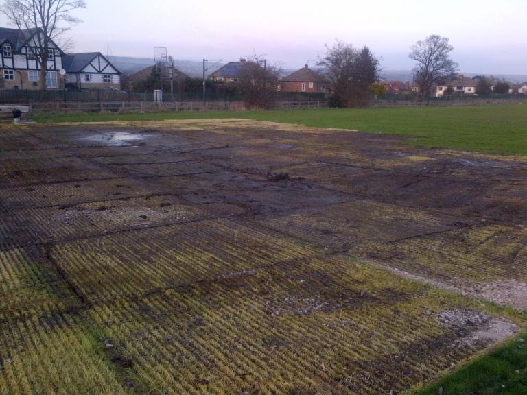 Track panels removed from site compound area