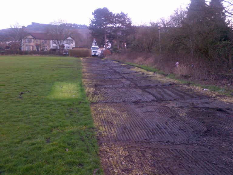 Track panels removed down the access route.