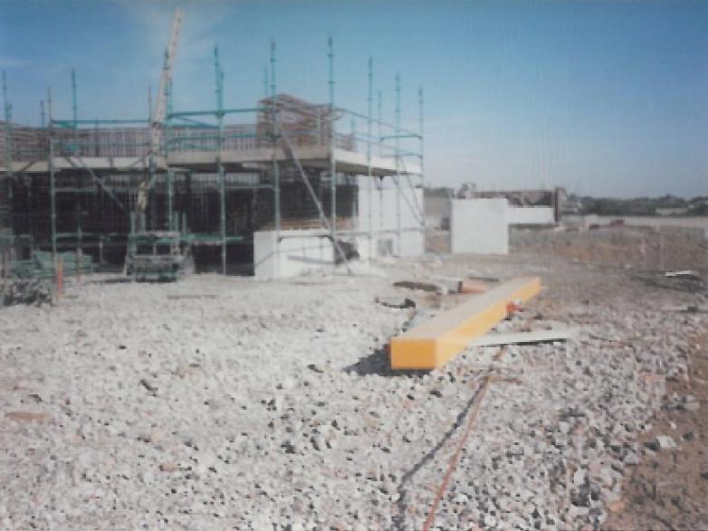 Bridge Abutment being set up steelfixing set up on the abutments.