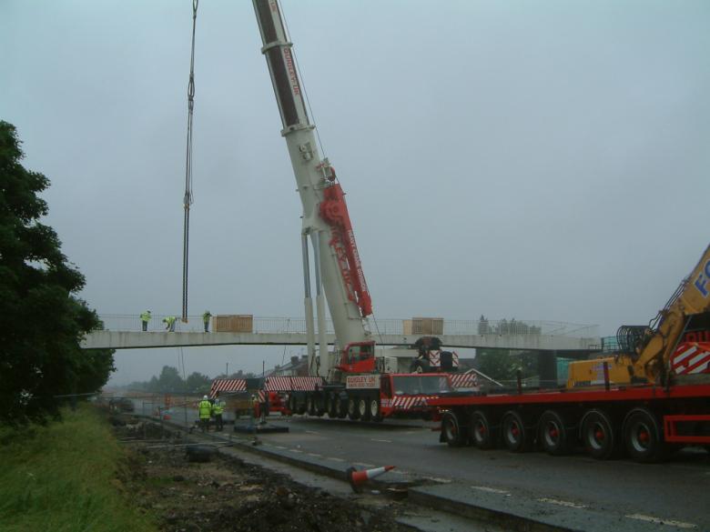 Crane rigged on site