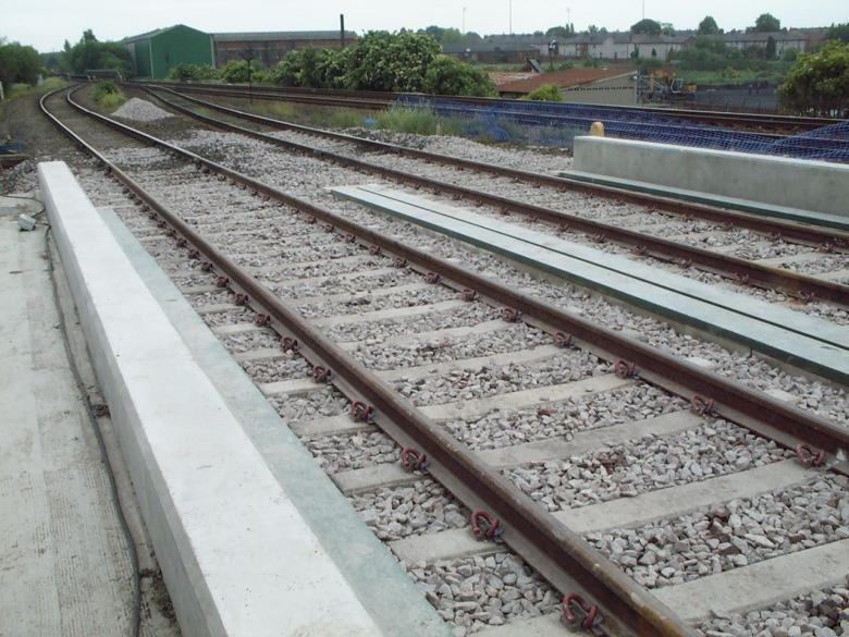 Bridge deck installed with the track running over the deck.