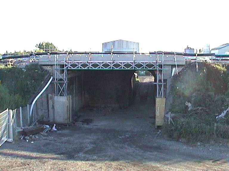End of the possession - bridge open to traffic cables on the bridge.