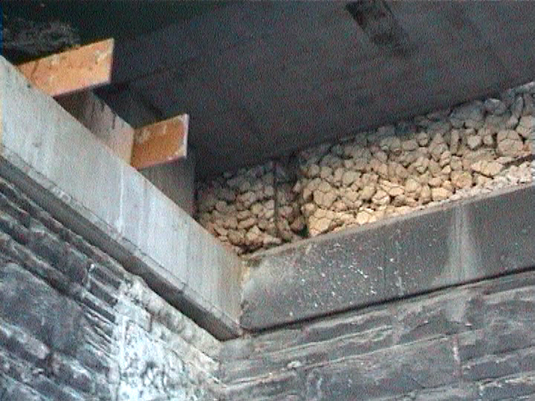 Gabion Baskets set along the existing bridge girders.