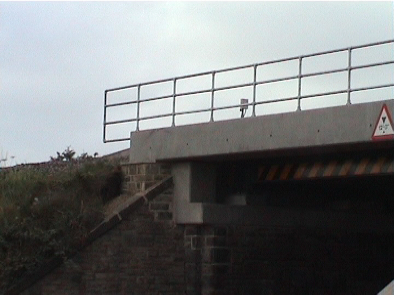 View on the completed wingwalls and bridge