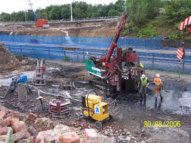 Piling ongoing on the North Abutment 