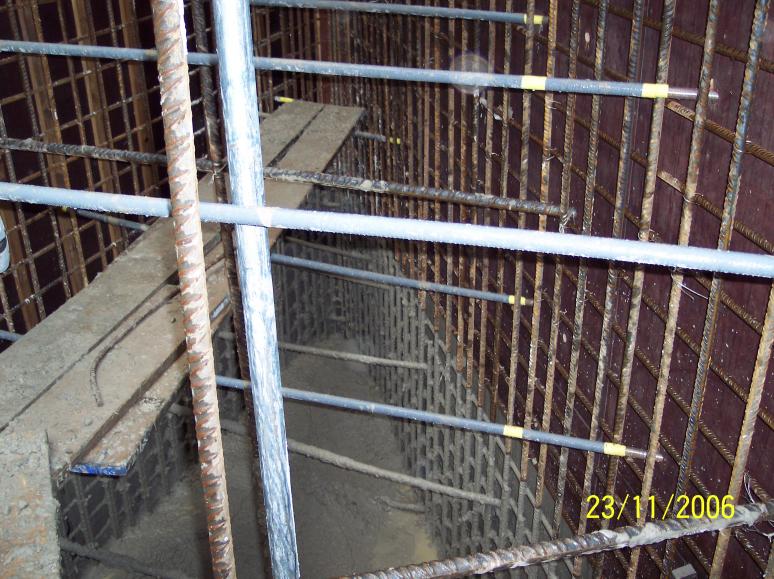 Inside the Formwork during concrete operation.