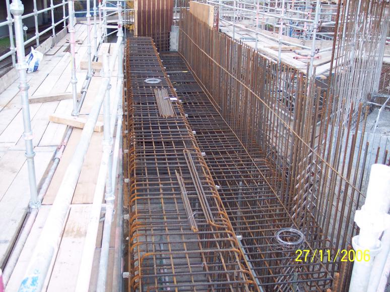 North Abutment - Reinforcement being fixed ready for Formwork.